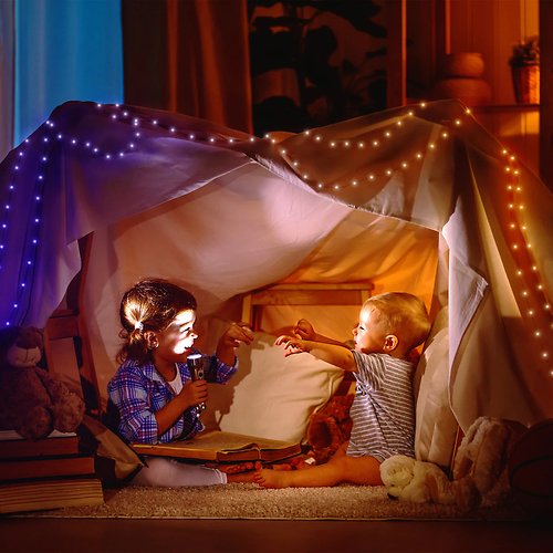 Twinkly Dots Lichterkette 200 LED warmweiß und multicolor 10m transparent außen