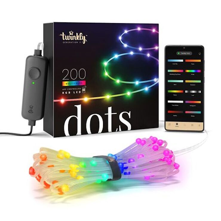 Twinkly Dots Lichterkette 200 LED warmweiß und multicolor 10m transparent außen - Thumbnail 3