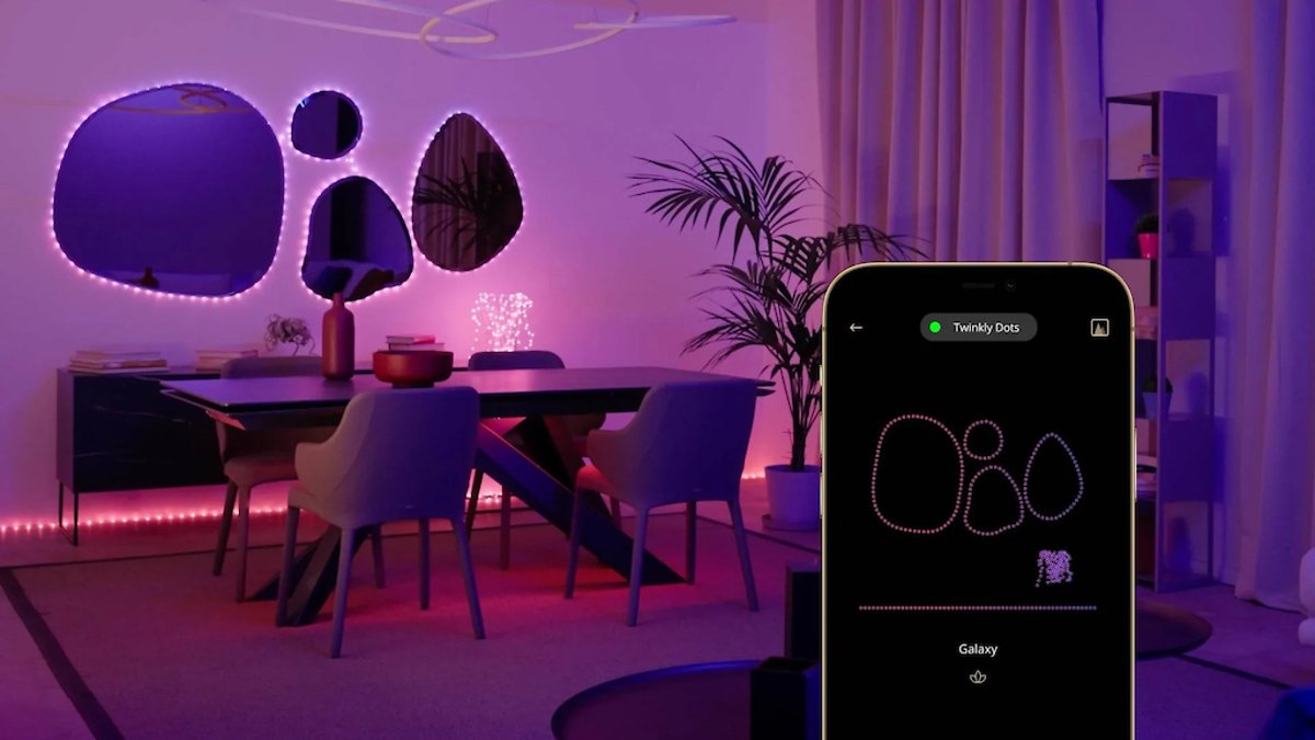 Twinkly Dots Lichterkette 400 LED warmweiß und multicolor 20m schwarz außen / innen - Thumbnail 6