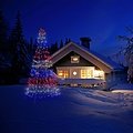 Asta de árbol Twinkly LED 1000 LED blanco cálido y multicolor 6m negro - Thumbnail 5