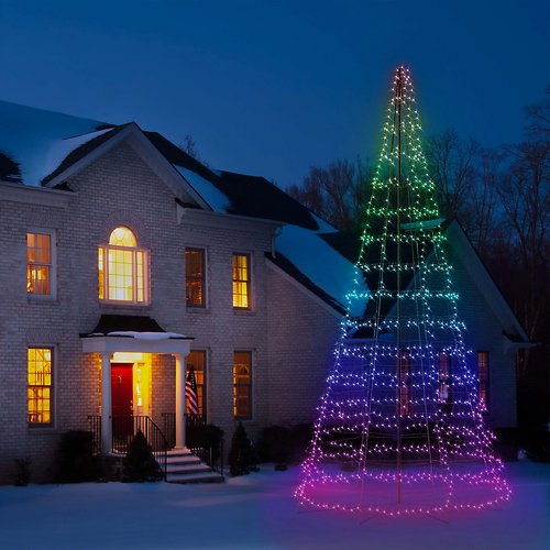 Twinkly Tree Pole LED Baum für Fahnenmast 1000 LED warmweiß und multicolor 6m schwarz