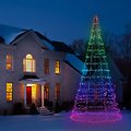 Asta de árbol Twinkly LED 1000 LED blanco cálido y multicolor 6m negro - Thumbnail 1