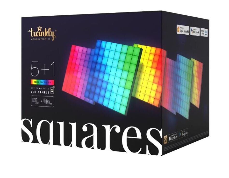 Twinkly Squares LED Panels 6 Squares 64 RGB Pixels BT+WiFi black - Thumbnail 4