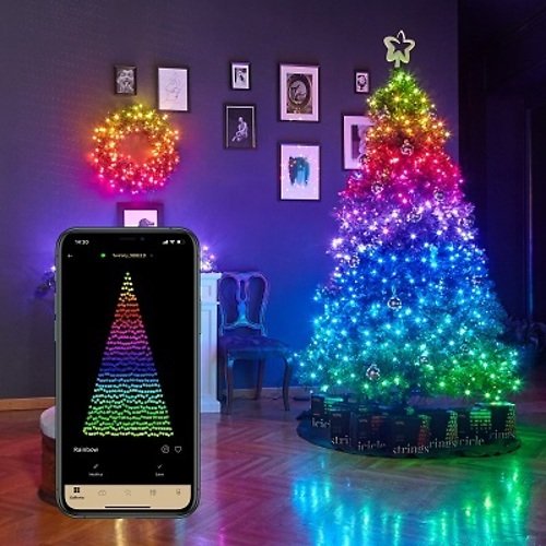 Twinkly Strings Lichterkette 250 LED multicolor 20m schwarz außen