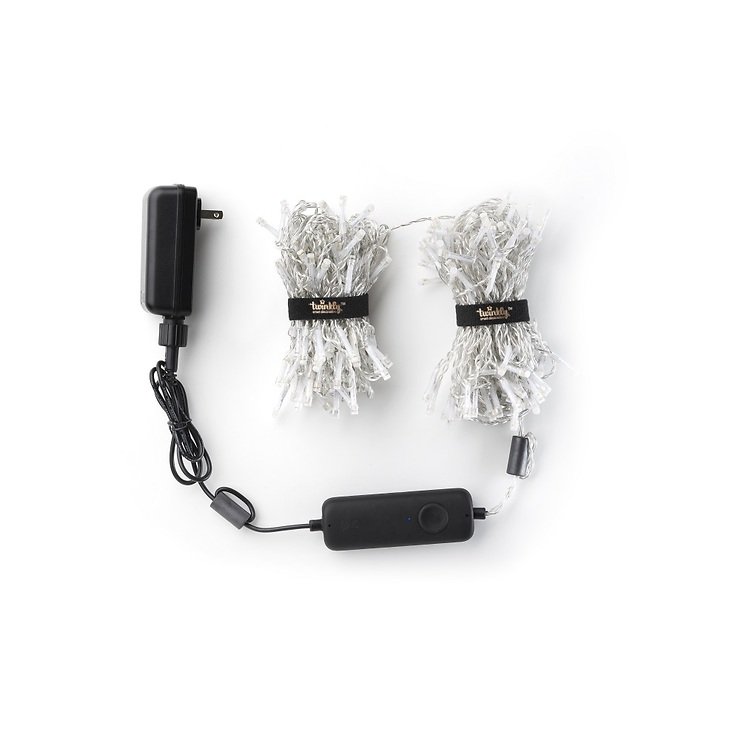 Tenda luminosa a cortina scintillante 210 LED bianco caldo e multicolore per esterni 1 x 2,1m trasparente - Thumbnail 8