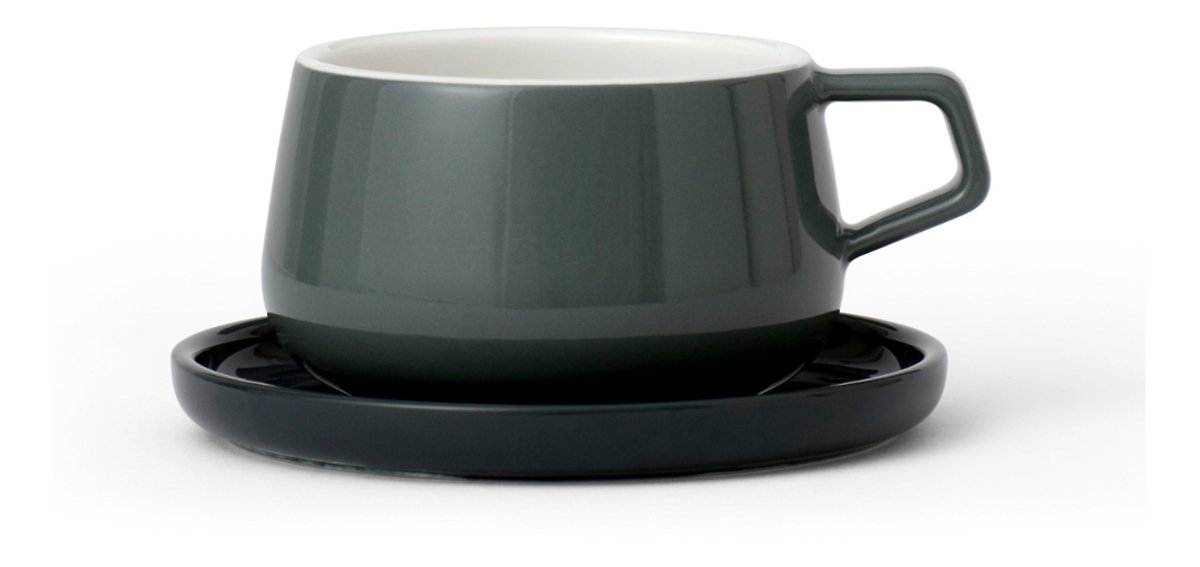 Viva Scandinavia Teetasse mit Untertasse Ella 0,3 l Porzellan grün - Thumbnail 2