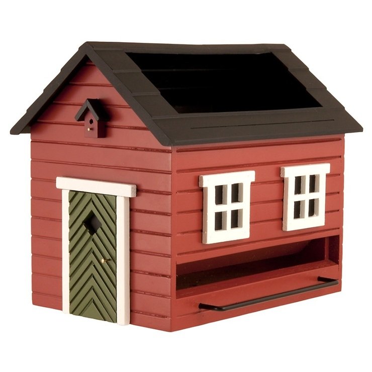 Wildlife Garden Vogelfutterspender mit Bad Rotes Haus - Thumbnail 1